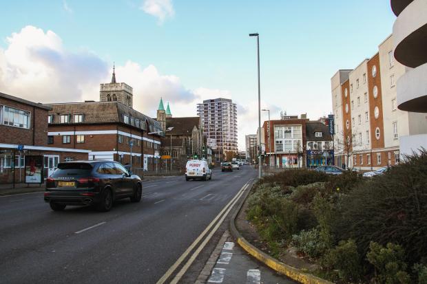 Watford Observer: A CGI view of the refused Exchange House scheme from Watford ring road. Credit: Exchange Road Ltd