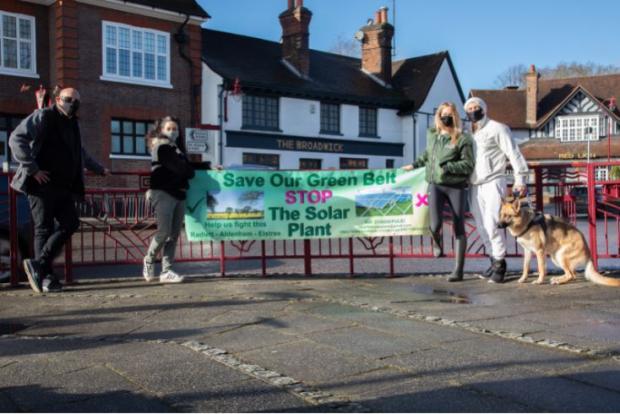 Watford Observer: A banner in Radlett at the beginning of 2021 opposing the solar farm. Credit: Lynn Margolis Photography