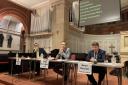 Left to right: Lib Dem candidate Ian Stotesbury, Labour candidate Chris Ostrowski, and Tory candidate Dean Russell at the hustings
