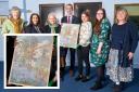 Mayor Peter Taylor with Museum Curator Sarah Priestley and representatives from Friends of Watford Musuem and Hertfordshire Heritage Fund (Inset) The Bluebell Wood - Oxhey