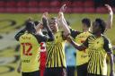 Watford players celebrate promotion to the Premier League. Picture: Action Images