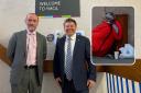 Eddie Hughes, minister for rough sleeping and housing, and Watford MP Dean Russell at YMCA Watford
