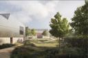 A CGI of part of the film hub planned for the Langleybury Estate near Watford. Image: If_Do / Secchi Smith