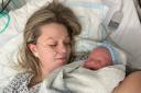 Watford mum Elise Elsdon with her newborn.