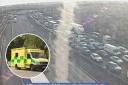 The M25 has been shut near the M1 roundabout over concerns for a man's welfare.