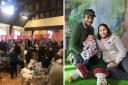 Left: a Baby Fair held in St Albans. Right: a family who attended an event in the borough of Dacorum.