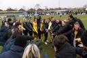 Watford Women players and staff celebrate together