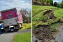 The verge/ the lorry in Langley Hill