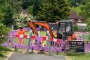 Work has started on widening a footpath at Leavesden Green Recreation Ground, Watford.