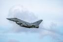 An RAF Typhoon jet takes off on another training exercise at Amari Airbase in Estonia.