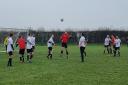 Action in the penalty area from Watford Sports' 2-2 draw with Batchworth