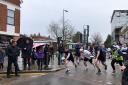 And they're off! Competitors braved the soggy conditions to take part in this year's Ricky Pancake Race
