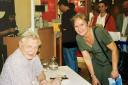 Sir David Attenborough at his Watford book signing and Lesley, 2002