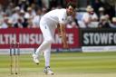Steven Finn bowling for England at Lord's