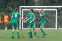 Back among the goals: Helen Ward celebrates scoring in pre-season. Picture: AW Images