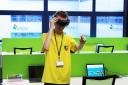 Student Joseph Goodman trying out the new HP virtual reality headset. Picture: New College Swindon