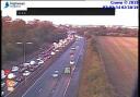 Traffic on the A1 (M) this morning (photo credit Highways England)