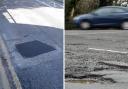 A repaired pothole in Grosvenor Road, pothole. Pictures: Hertfordshire County Council/PA