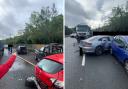 The crash on the M1. Pictures: Chris Bellam
