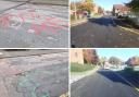 Radlett Road estate roads before and after resurfacing