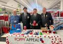 Left to right: Tony Griffiths, joint Poppy Appeal organiser,
Kevin Biddle - volunteer, Dean Russell, John Hodson - joint Poppy Appeal organiser.