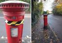 A post box on Langley Road was sealed off with hazard tape.