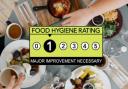 Home Pizza, 59 The Brow in Watford, was told major improvement is necessary by the Food Standard Agency.
