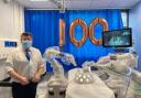 Dean Russell celebrated Watford General Hospital's 100th robot-assisted operation.