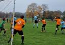 Watford Sports (blue shirts) on the attack in their 6-4 victory over Frances George