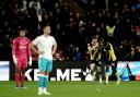 Rhys Healey celebrates scoring Watford's late equaliser to leave the Saints stunned