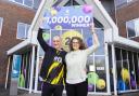 Malcolm and Rebecca Haines officially celebrate their National Lottery win.
