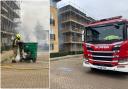 It is the second time firefighters have been called to the bin store in months.