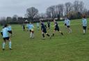 Watford Sports (light blue shirts) drew 2-2 with leaders Chalfont Saints in the big game in Division One
