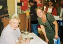 Sir David Attenborough at his Watford book signing and Lesley, 2002