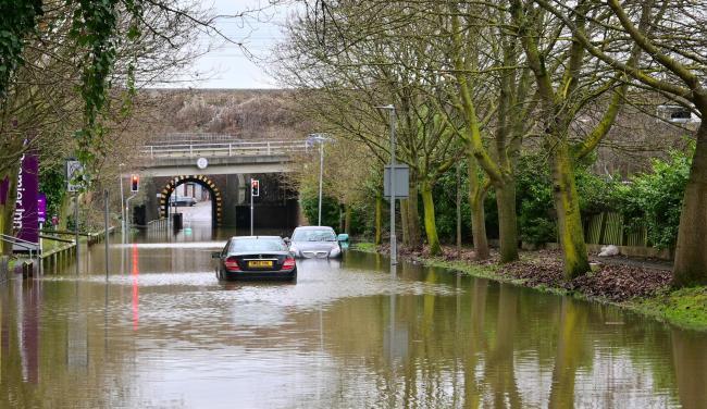 A car trapped in Water Lane Credit: Rory Robinson