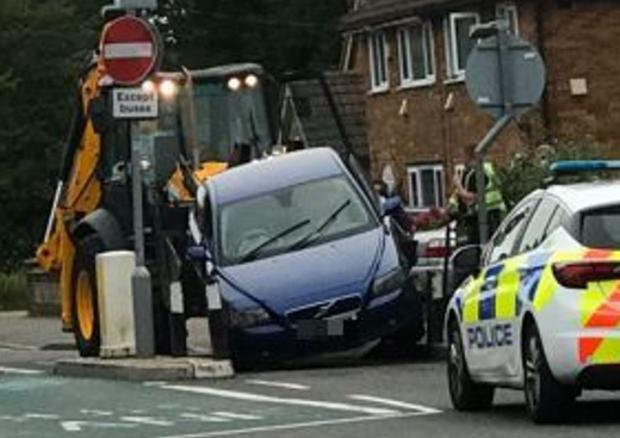 Watford Observer: Police had to attend this collision in the summer although a video showed the Volvo had been travelling at speed