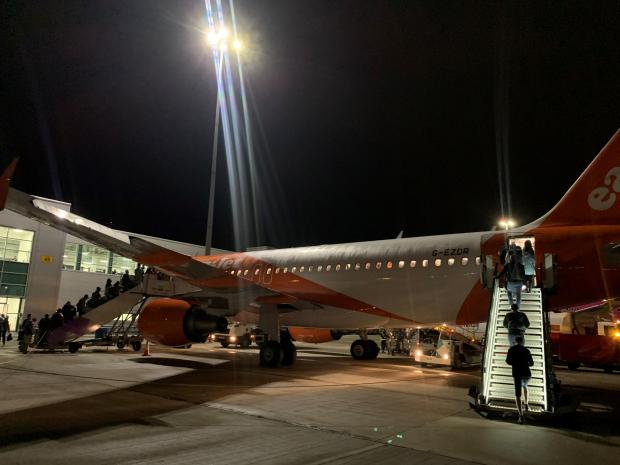 Watford Observer: The EasyJet plane for the 4am flight out from Luton to Malaga
