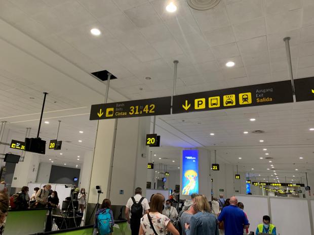 Watford Observer: A brand new checkpoint at Malaga Airport where we had to show our Spain passenger locator forms and had our temperature checked