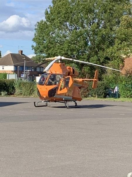 An air ambulance landed in Crown Rise (photo Charlotte Fidelia)