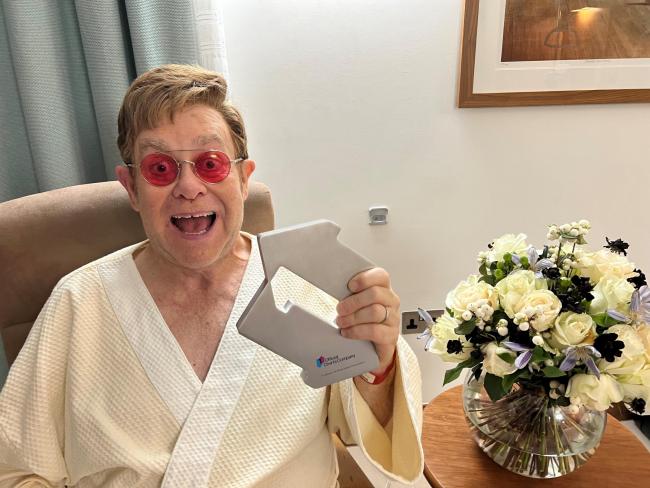 Photo issued by the Official Charts Company of Sir Elton John has topped the UK singles chart for the first time in 16 years