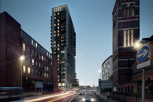 Watford Observer: This scheme for 22 floors by the same applicants on the same site was withdrawn in October. Credit: IDA London Holdings/Iceni Projects