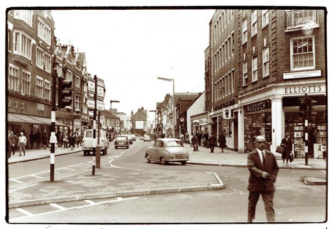 The junction of Upton Road and High Street in front of Clements in 1968. Picture: Bob Nunn Collection / Watford Museum