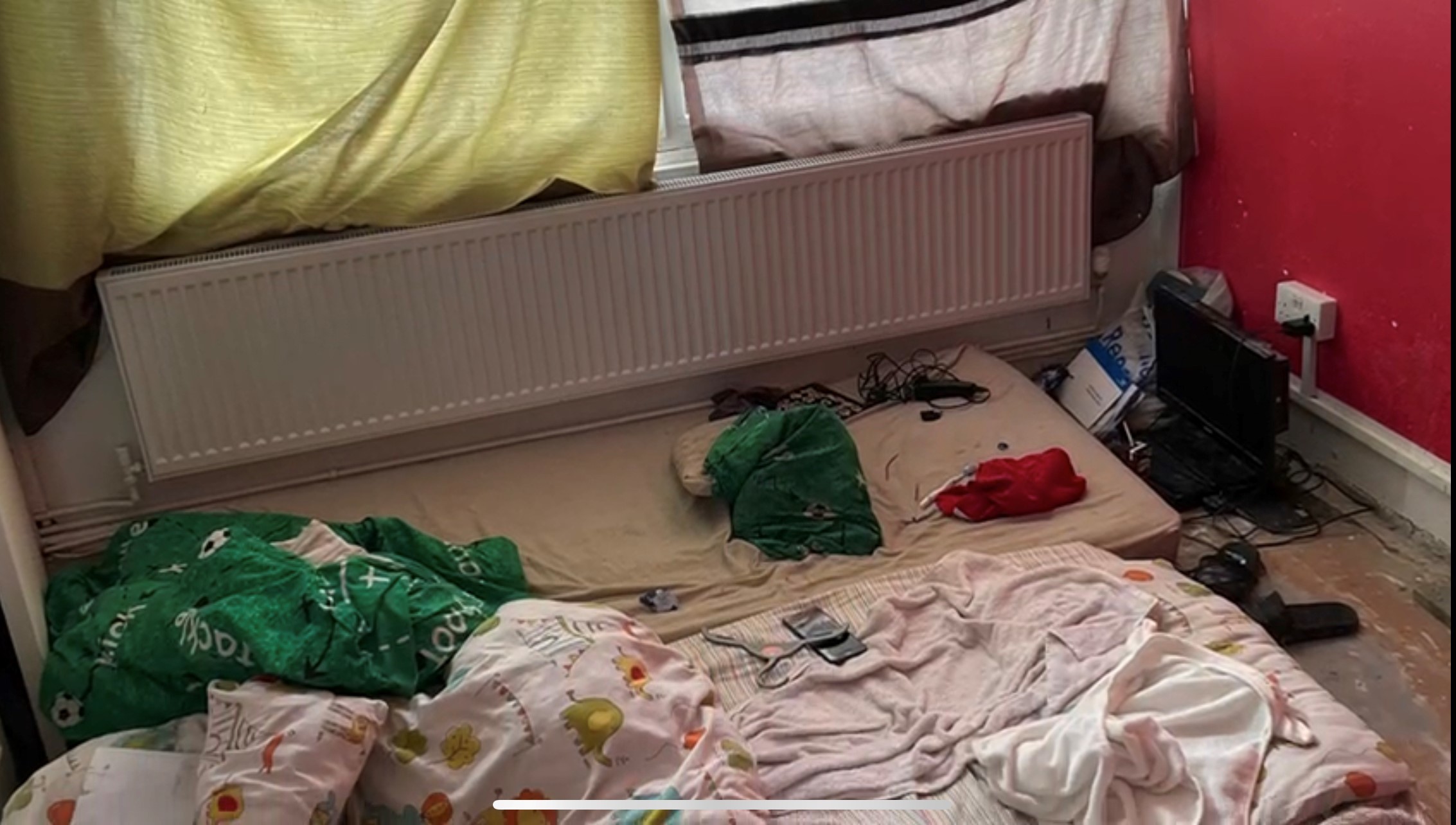 A family was living in social housing with limited furniture and in dangerous condition