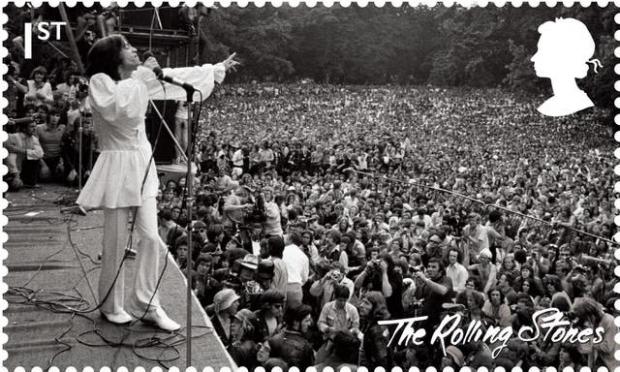Watford Observer: Rolling Stones stamp from their Hyde Park performance in 1969 (Royal Mail/PA)