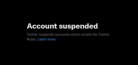 The account has been suspended this morning