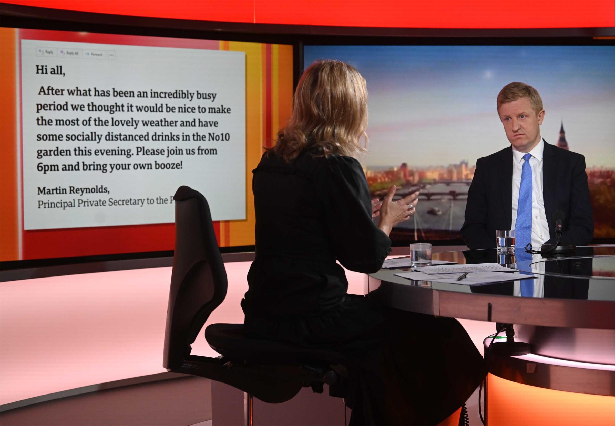 Oliver Dowden was interviewed by host Sophie Raworth Credit: PA