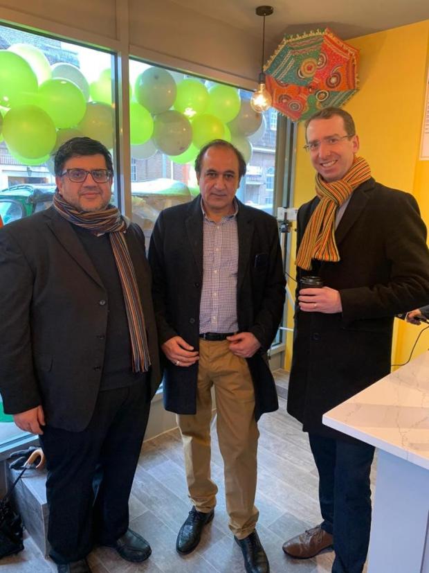 Watford Observer: Cllr Asif Khan and Watford Mayor Peter Taylor pictured with Zafar Shah 
