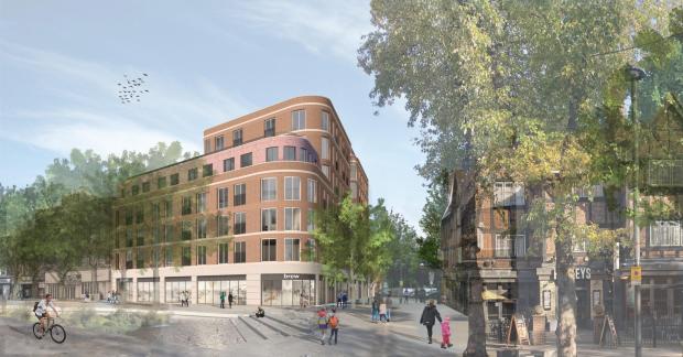 Watford Observer: A CGI of how the building in The Parade could be redeveloped. Credit: Dwyer Asset Management Ltd