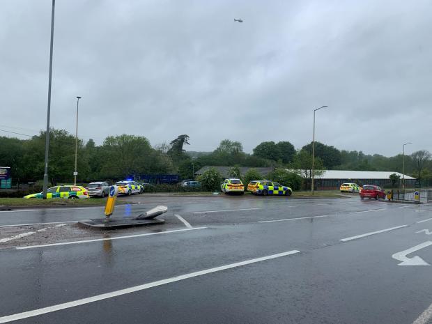 Watford Observer: Emergency vehicles on the A41 with a police helicopter overhead