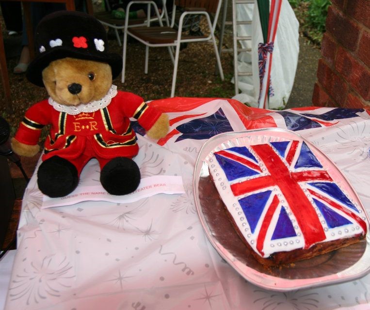 Watford Observer: Guess the Name of the Beefeater Bear and Guess the Weight of the Union Jack Cake competitions!